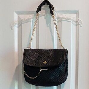Lucky Bees Black Shoulder Purse